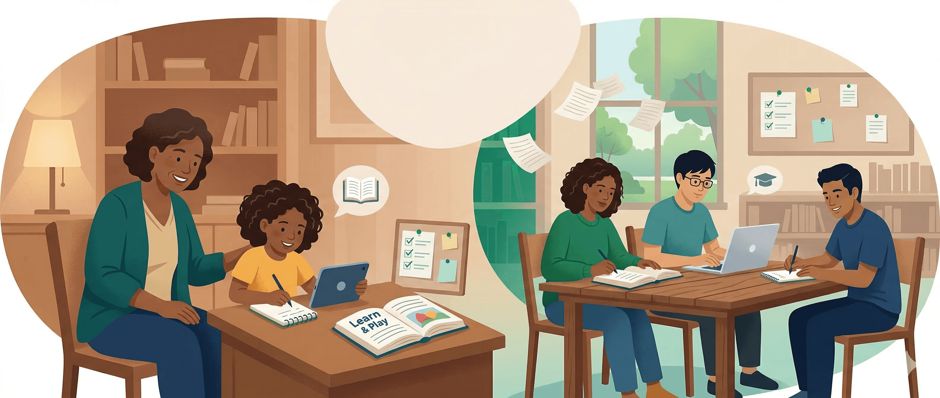 Student studying with Easynotez